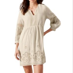 Tommy Bahama Saint Lucia Cream Linen Blend Swim Cover-up Dress Size  L